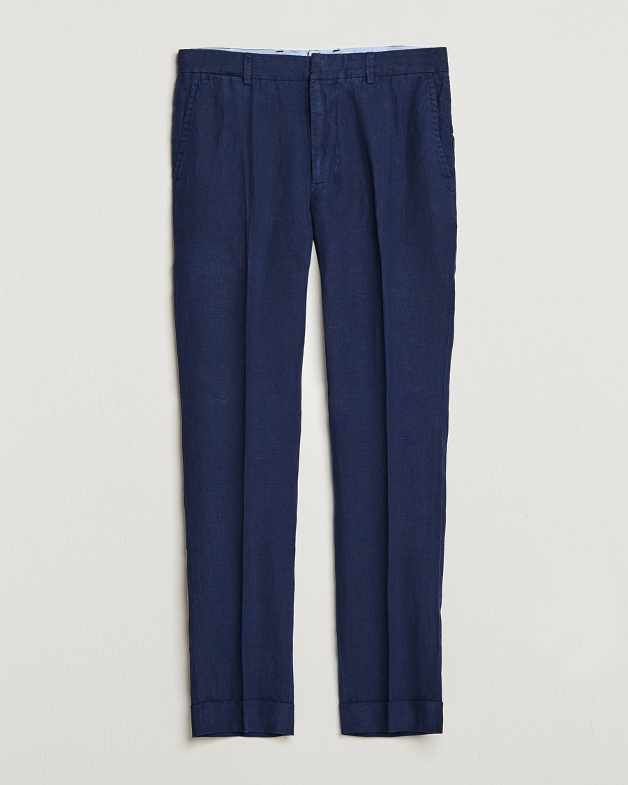 Homme | Pantalons | Polo Ralph Lauren | Linen Pleated Trousers Navy