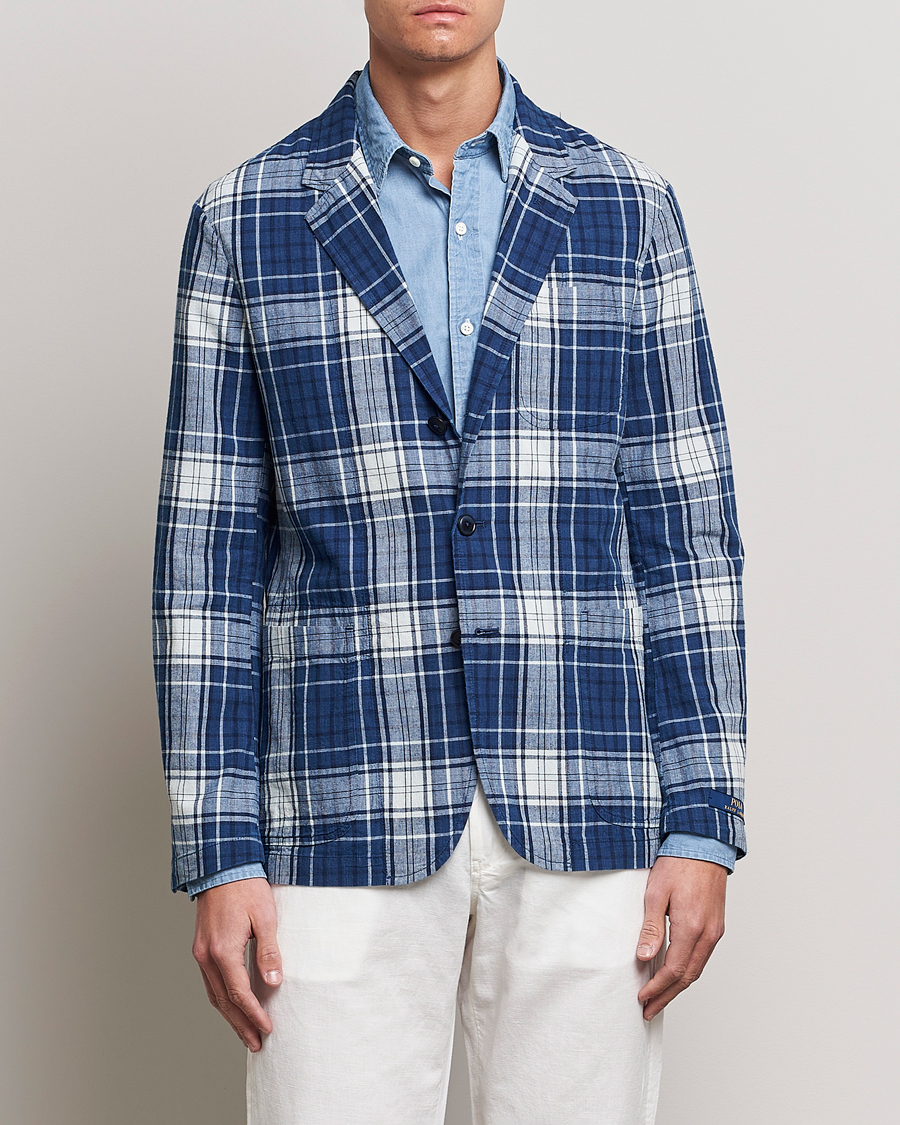 Homme | Blazers | Polo Ralph Lauren | Madras Indigo Checked Sportcoat Blue Multi