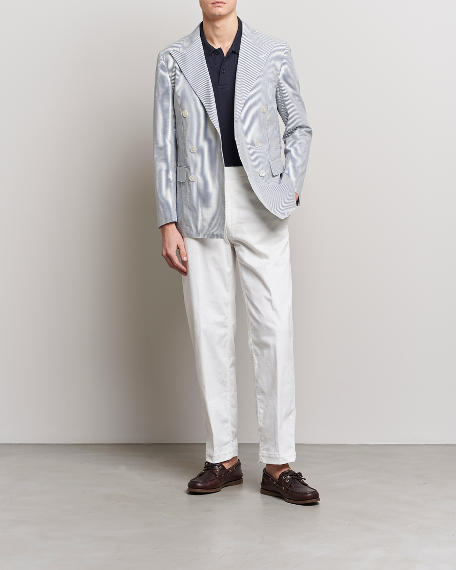 Homme | Blazers | Polo Ralph Lauren | Cotton Seersucker Sportcoat Cream/Antique Blue