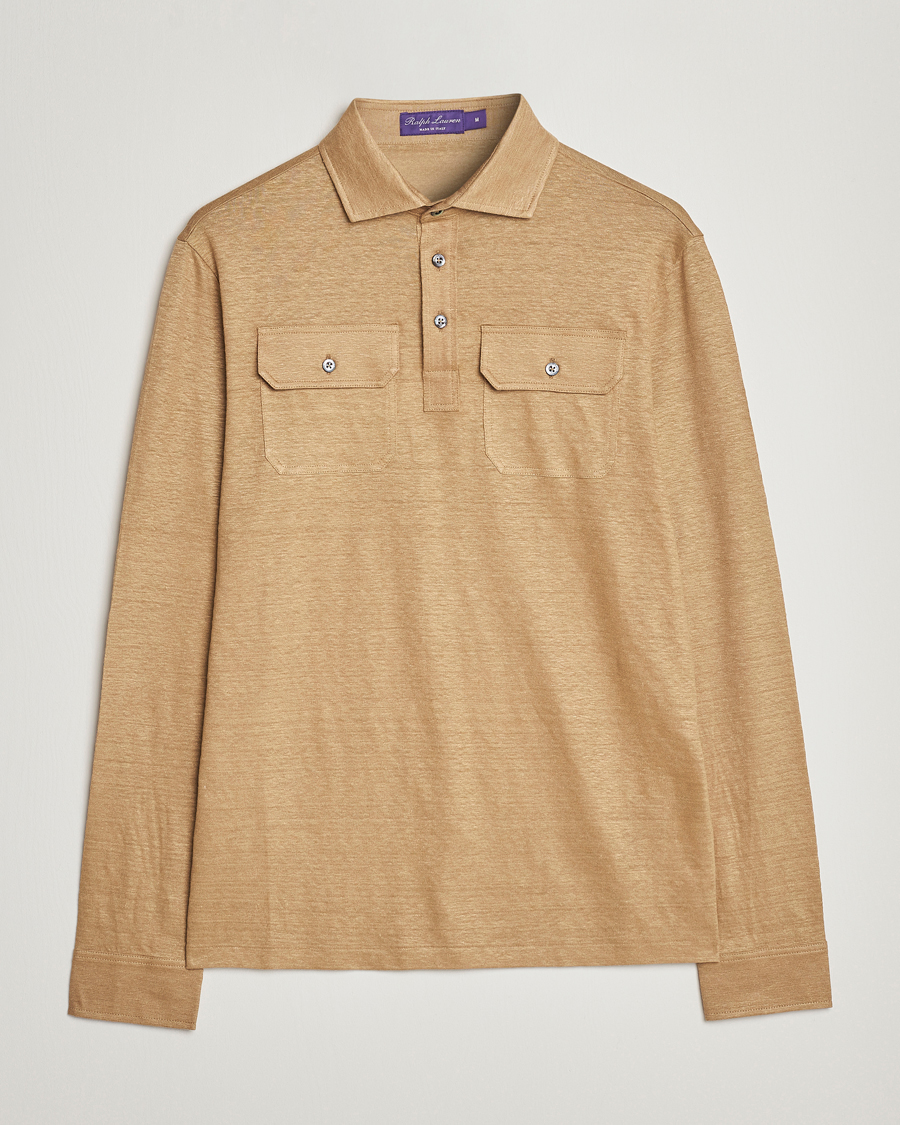 Homme | Pulls Et Tricots | Ralph Lauren Purple Label | Linen Jersey Popover Icon Khaki