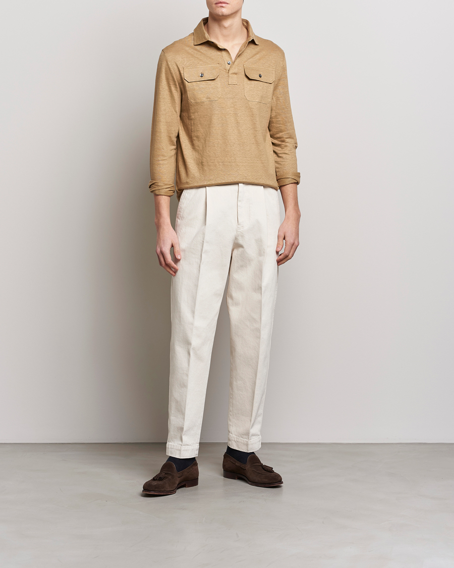 Homme | Pulls Et Tricots | Ralph Lauren Purple Label | Linen Jersey Popover Icon Khaki