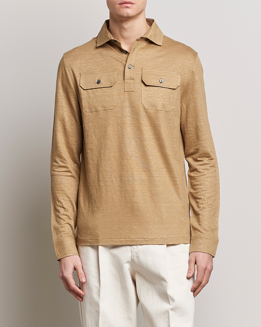 Homme | Pulls Et Tricots | Ralph Lauren Purple Label | Linen Jersey Popover Icon Khaki