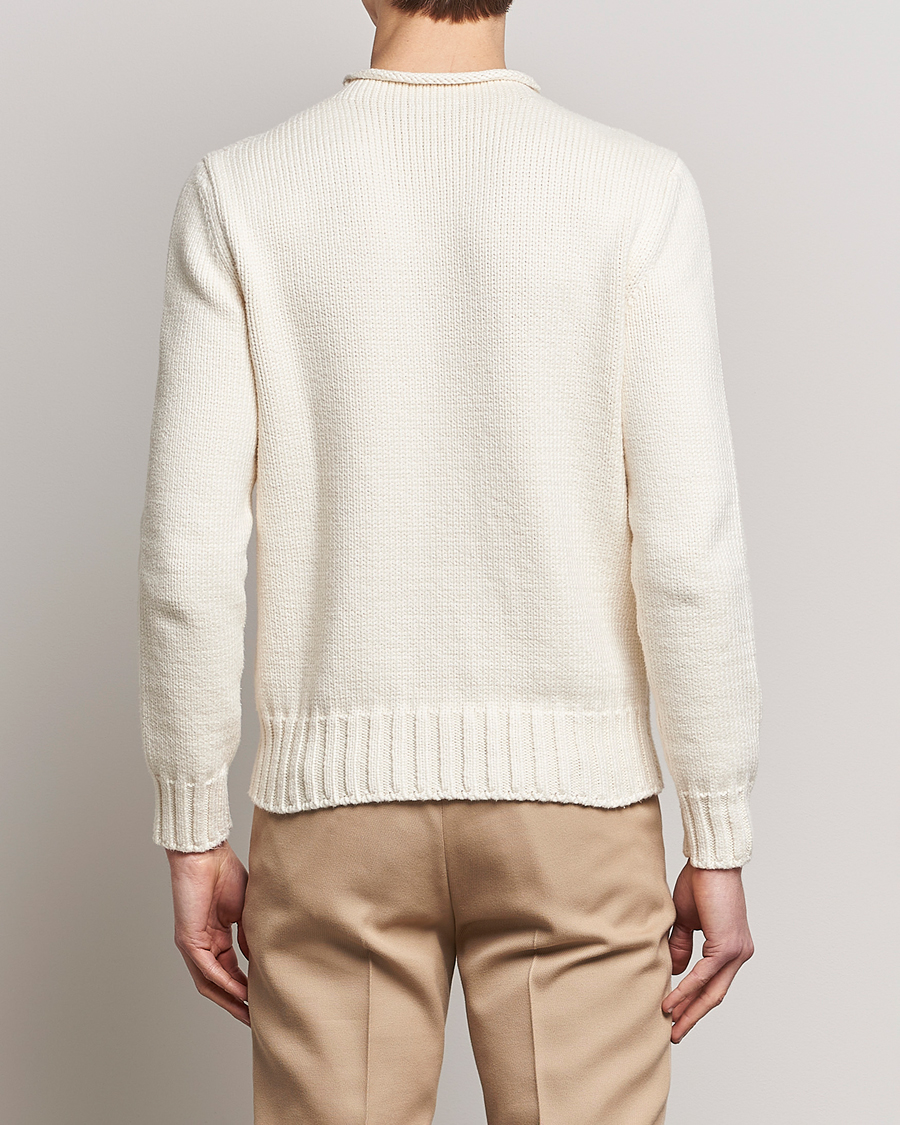 Homme | Pulls Et Tricots | Ralph Lauren Purple Label | Caged Cotton Rib Sweater Natural