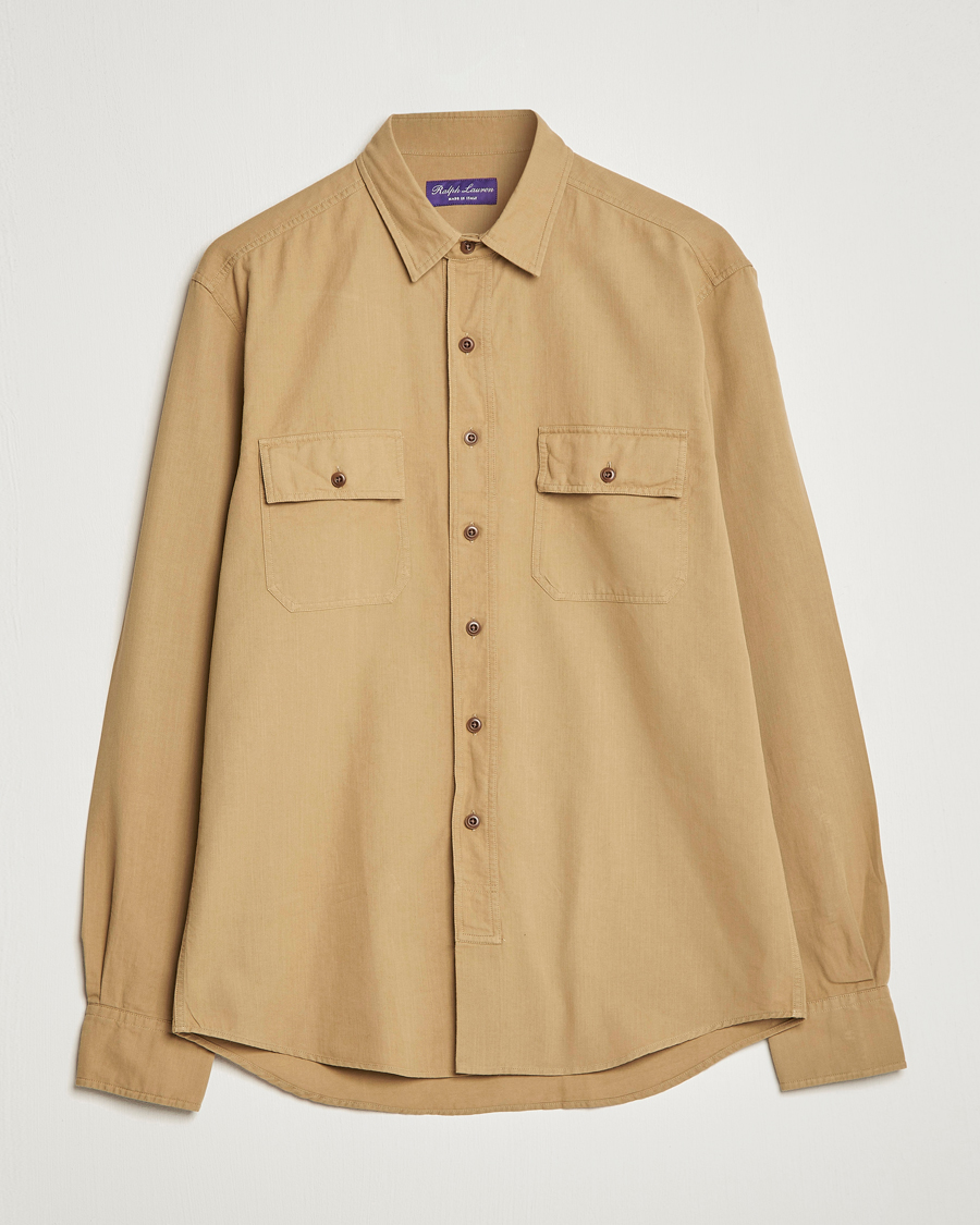 Homme | Chemises | Ralph Lauren Purple Label | Cotton Explorer Shirt Khaki