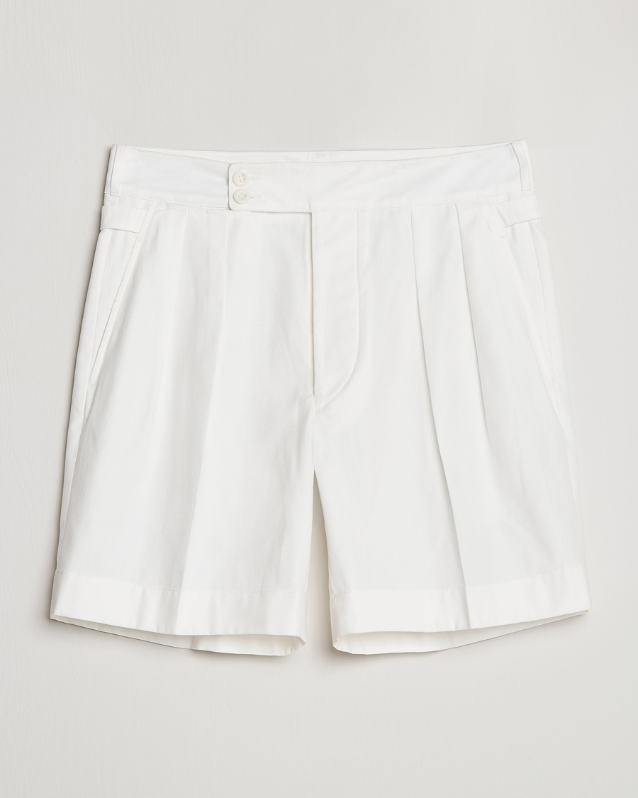Homme | Shorts | Ralph Lauren Purple Label | High Waist Linen Shorts Ivory
