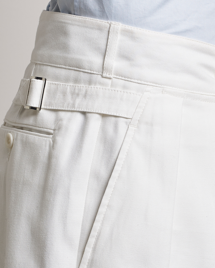 Homme | Shorts | Ralph Lauren Purple Label | High Waist Linen Shorts Ivory