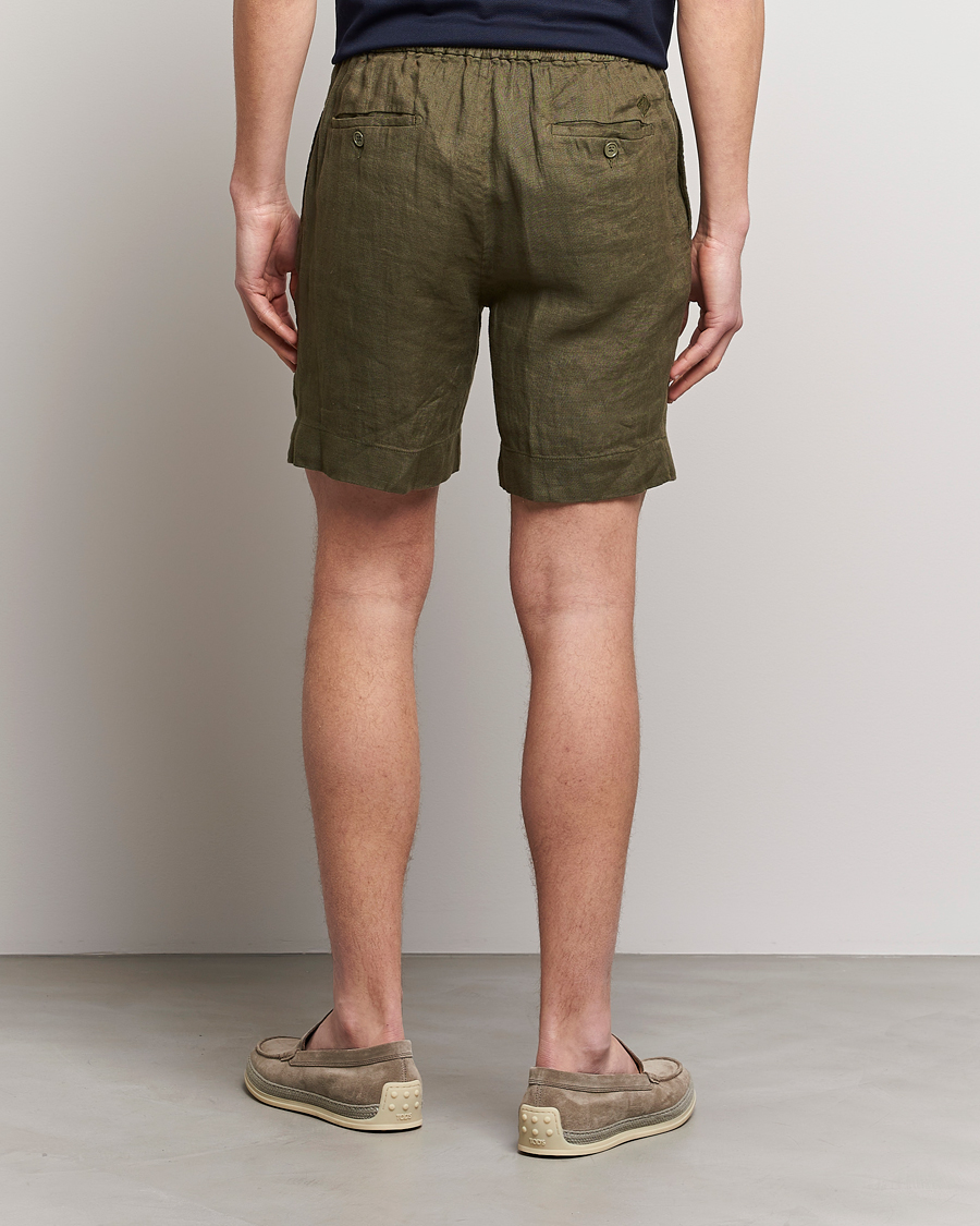 Homme | Shorts | Ralph Lauren Purple Label | Rumpled Linen Shorts Olive