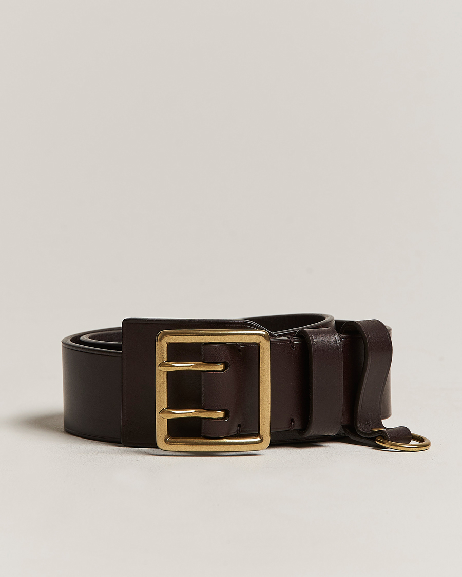 Homme | Ralph Lauren Purple Label Vachetta Leather Belt Dark Brown | Ralph Lauren Purple Label | Vachetta Leather Belt Dark Brown