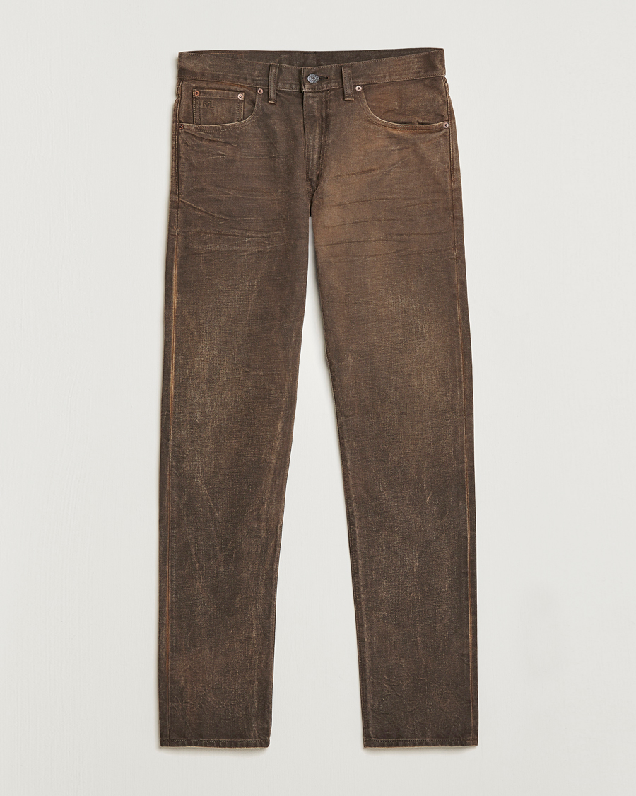 Homme | Jeans | RRL | Slim Fit 5-Pocket Denim Distressed Brown Wash