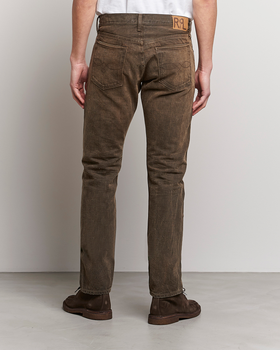 Homme | Jeans | RRL | Slim Fit 5-Pocket Denim Distressed Brown Wash