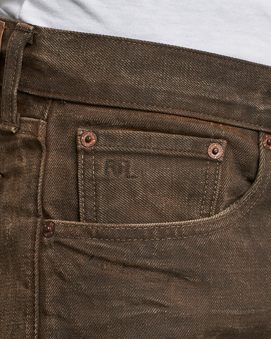 Homme | Jeans | RRL | Slim Fit 5-Pocket Denim Distressed Brown Wash