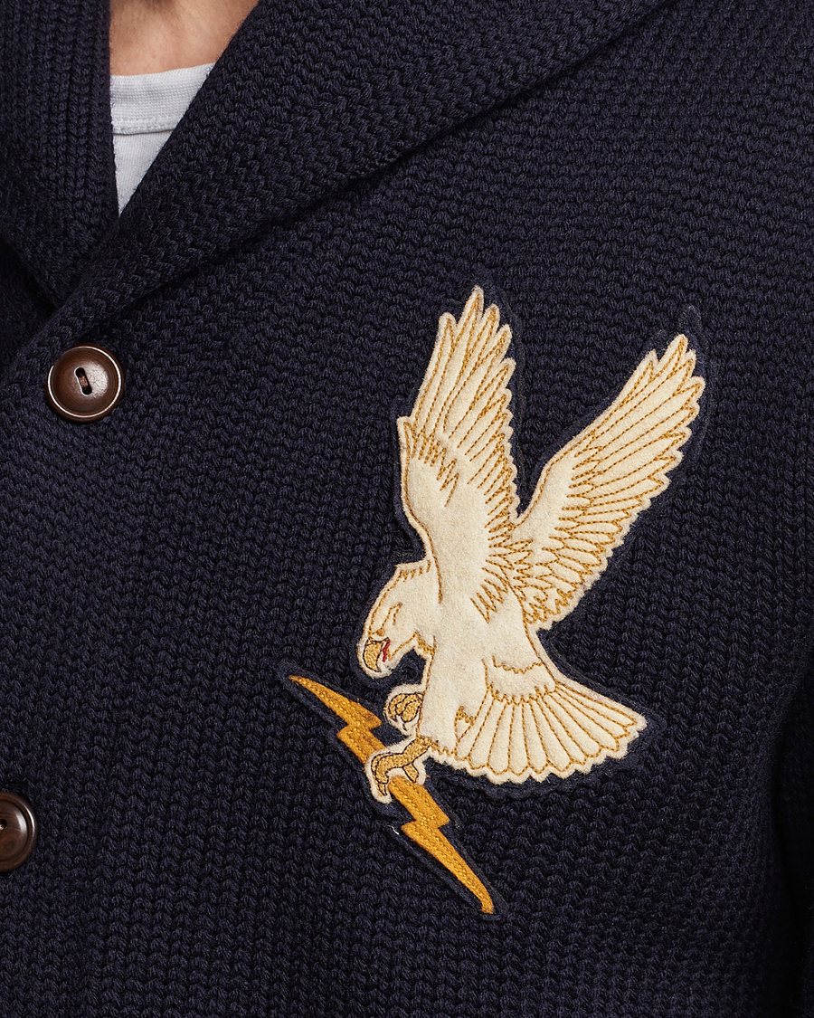 Homme | Pulls Et Tricots | RRL | Eagle Patch Shawl Cardigan Navy