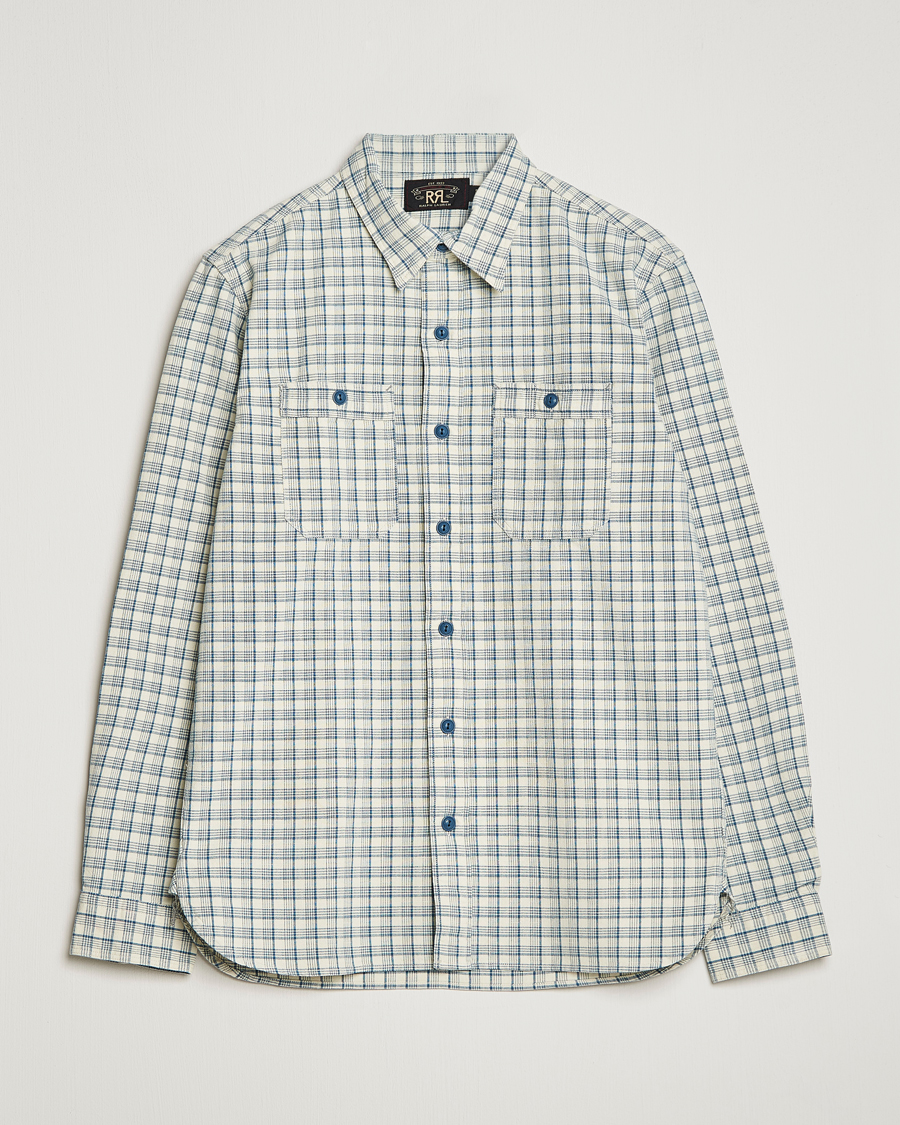 Homme | Chemises | RRL | Alaska Overshirt Cream/Blue