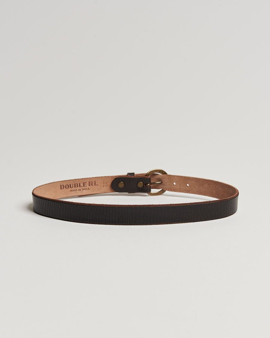Homme | RRL Terramce Tumbled Leather Belt Dark Brown | RRL | Terramce Tumbled Leather Belt Dark Brown