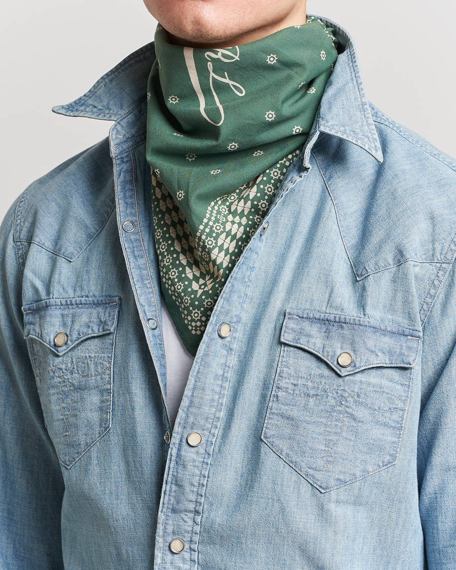 Homme | RRL Benson Bandana Faded Green | RRL | Benson Bandana Faded Green