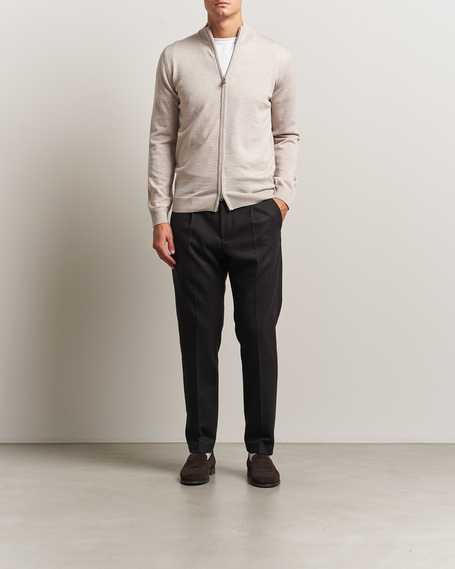 Homme | Pulls Et Tricots | Stenströms | Merino Full Zip Beige