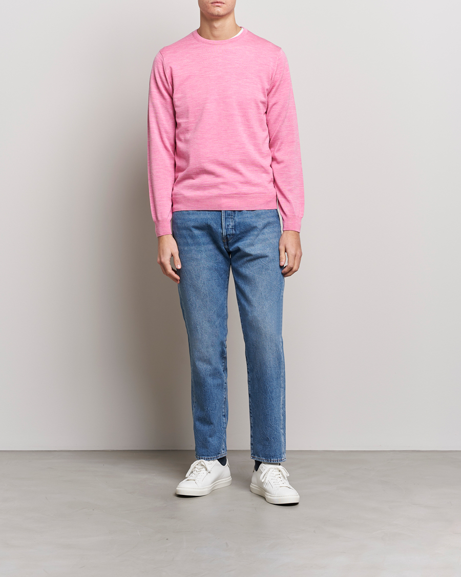 Homme | Pulls Et Tricots | Stenströms | Merino Crew Neck Pink