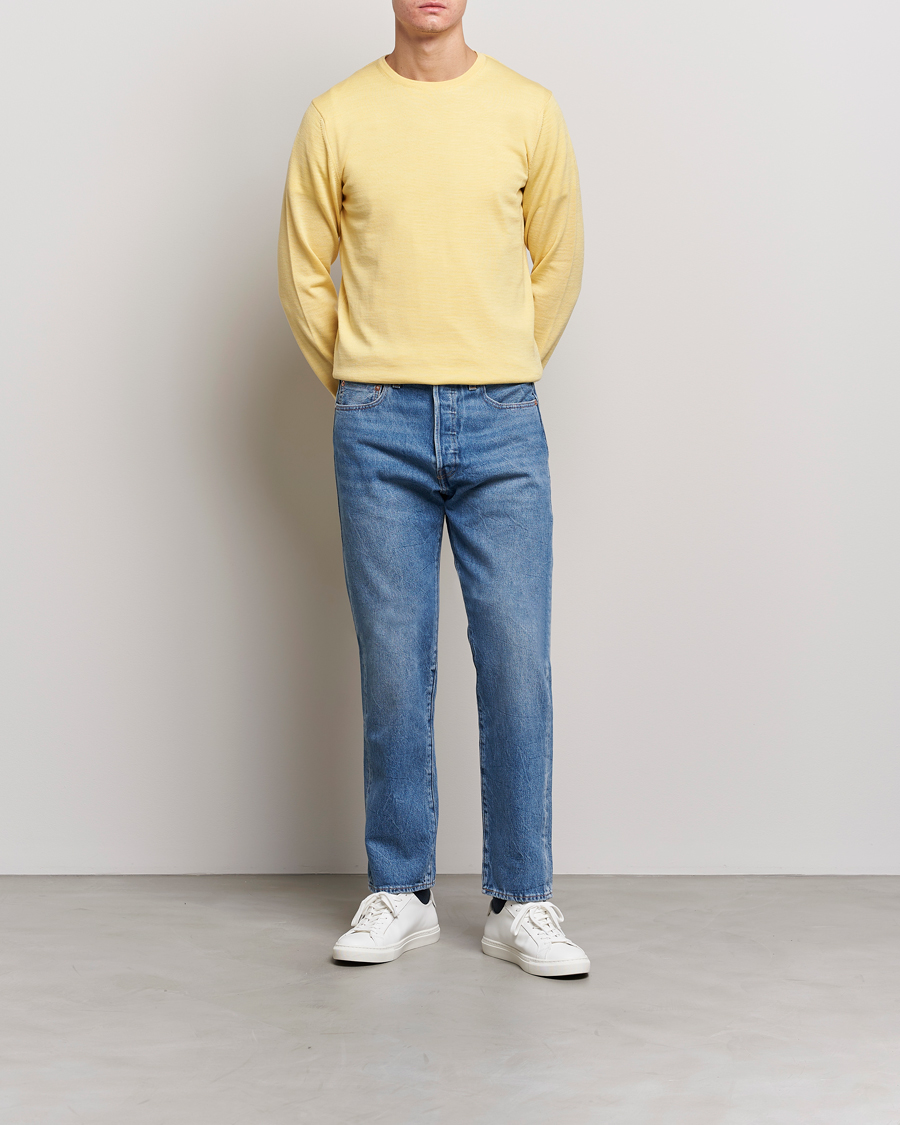 Homme | Pulls Et Tricots | Stenströms | Merino Crew Neck Yellow