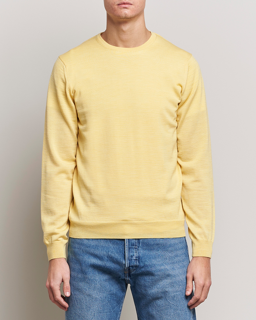 Homme | Pulls Et Tricots | Stenströms | Merino Crew Neck Yellow