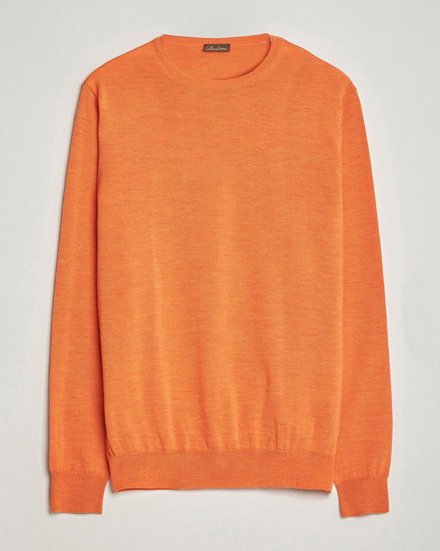Homme | Pulls Et Tricots | Stenströms | Merino Crew Neck Orange