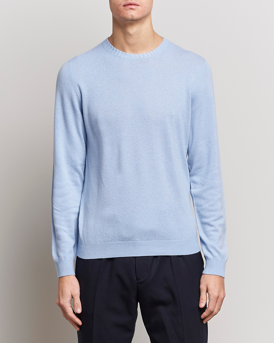 Homme | Pulls Et Tricots | Stenströms | Cashmere Crew Neck Light Blue