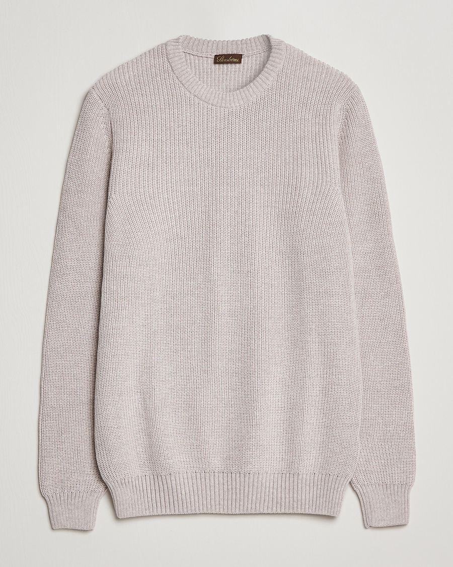 Homme | Pulls Et Tricots | Stenströms | Merino Heavy Knitted Crew Neck Beige