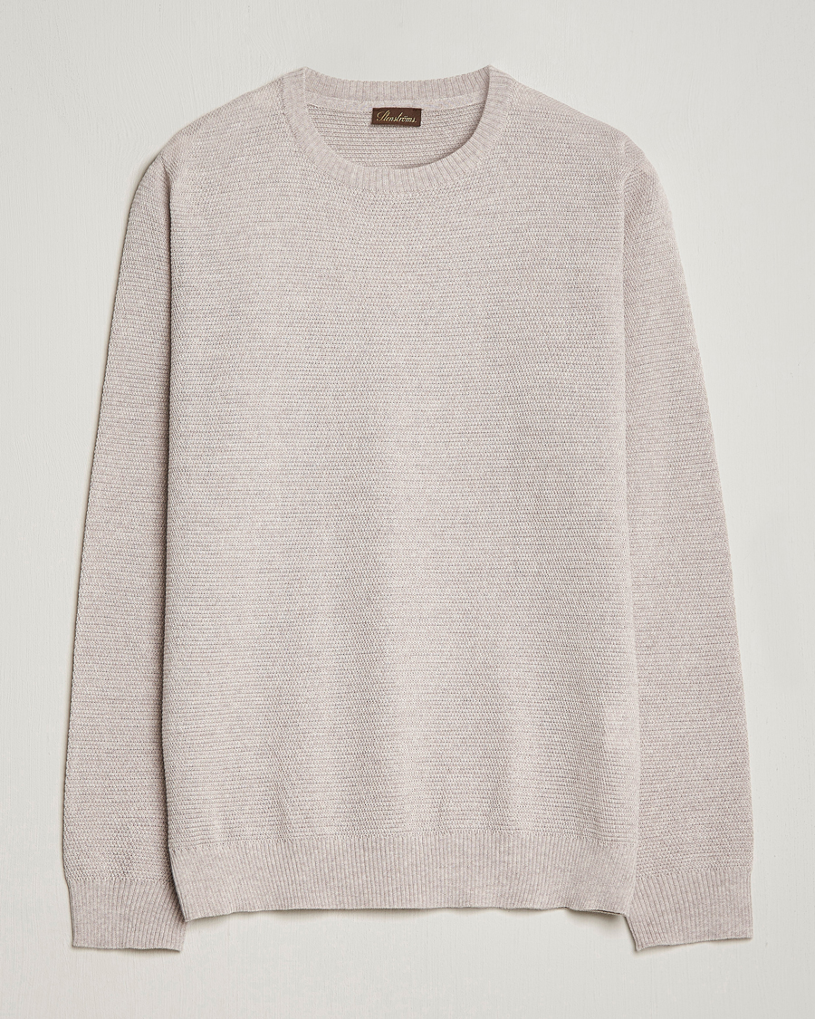 Homme | Pulls Et Tricots | Stenströms | Textured Merino Crew Neck Beige