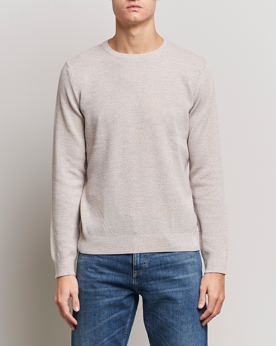 Homme | Pulls Et Tricots | Stenströms | Textured Merino Crew Neck Beige