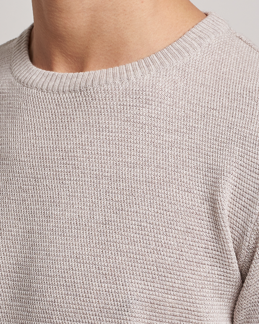 Homme | Pulls Et Tricots | Stenströms | Textured Merino Crew Neck Beige