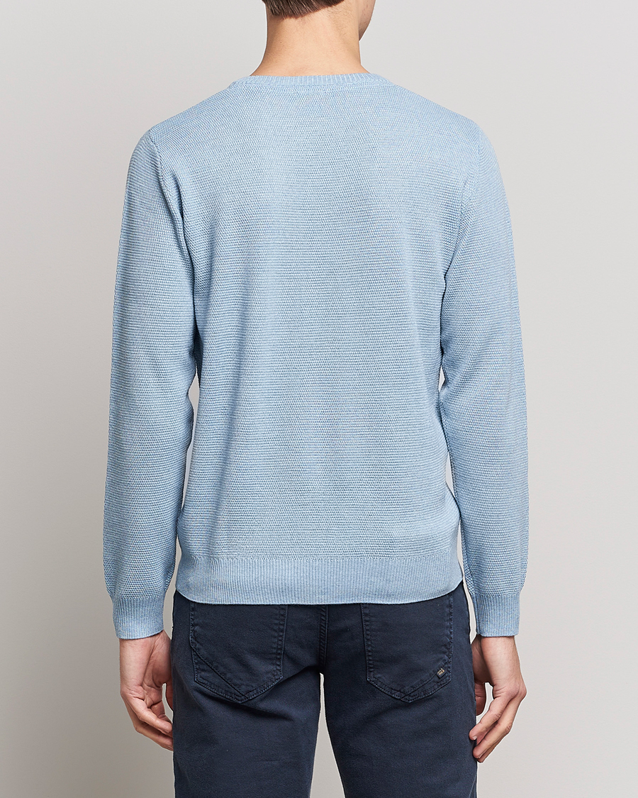 Homme | Pulls Et Tricots | Stenströms | Textured Merino Crew Neck Light Blue