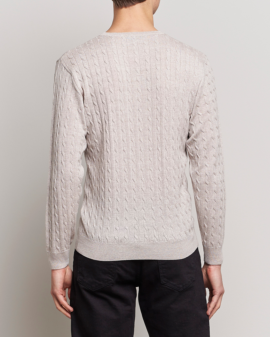 Homme | Pulls Et Tricots | Stenströms | Merino Cable Crew Neck Beige