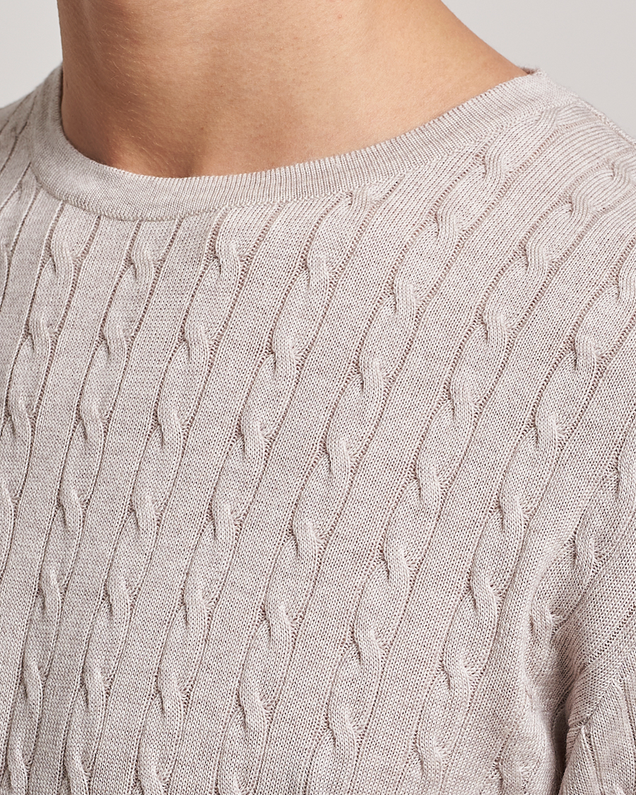 Homme | Pulls Et Tricots | Stenströms | Merino Cable Crew Neck Beige