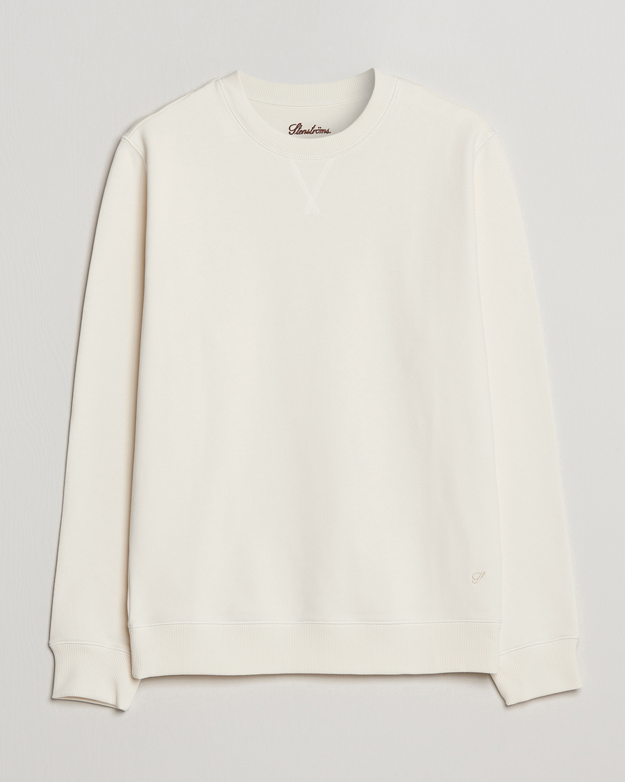Homme | Pulls Et Tricots | Stenströms | Cotton Collage Crew Neck White