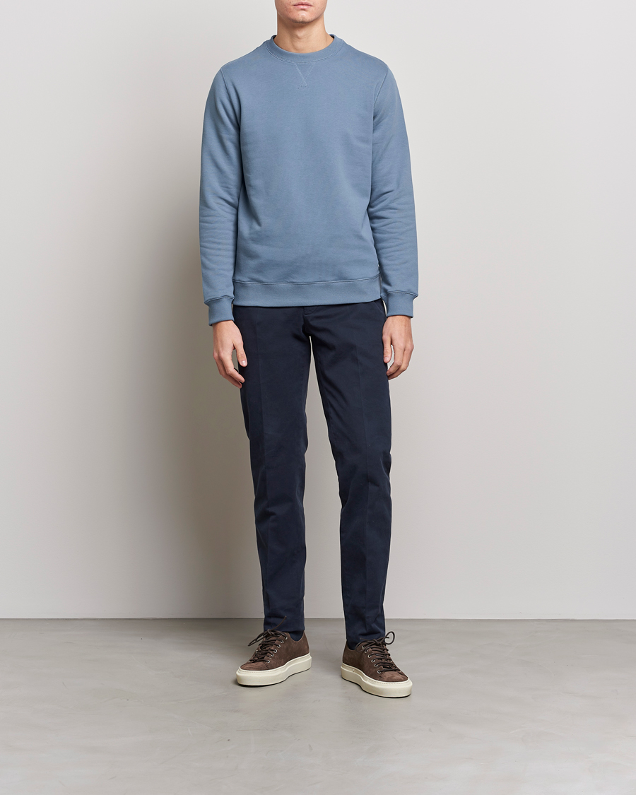 Homme | Pulls Et Tricots | Stenströms | Cotton Collage Crew Neck Blue