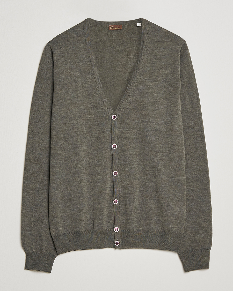 Homme | Pulls Et Tricots | Stenströms | Merino Zegna Knitted Cardigan Dark Green