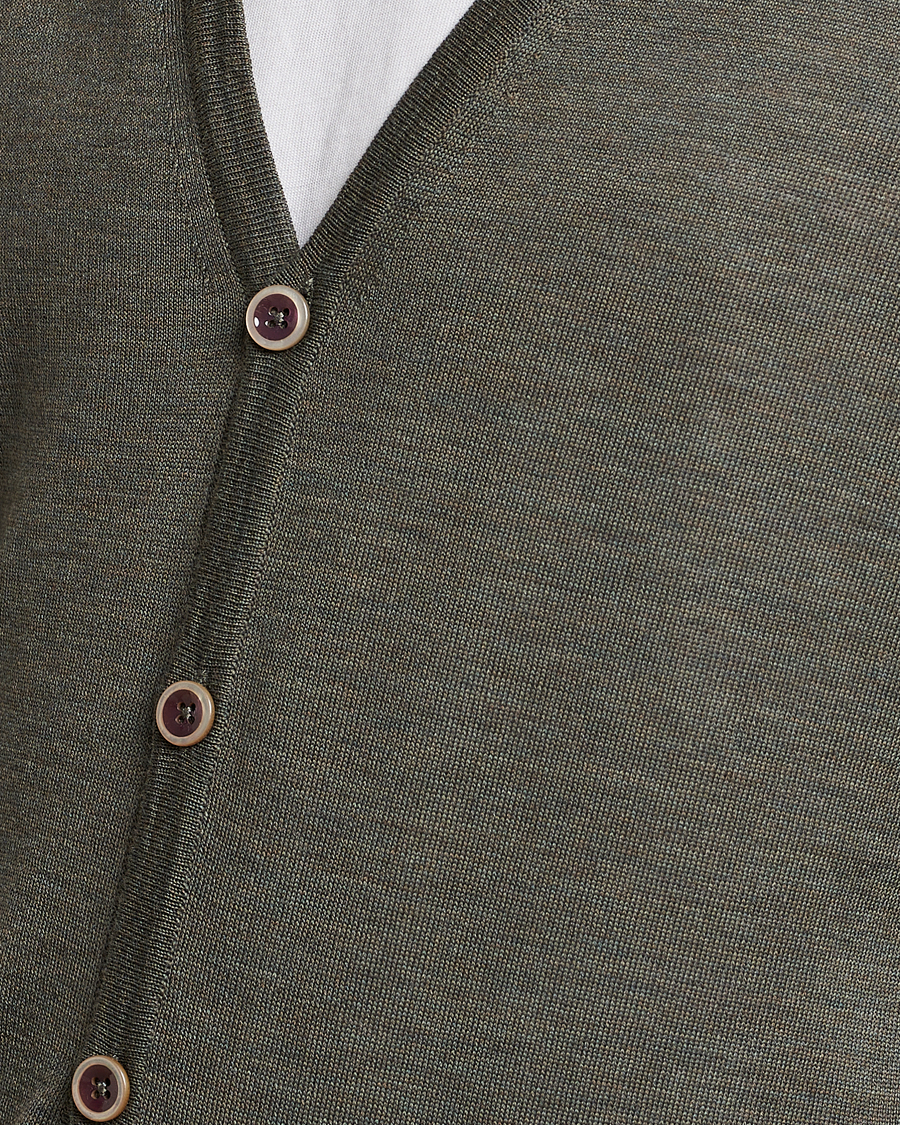 Homme | Pulls Et Tricots | Stenströms | Merino Zegna Knitted Cardigan Dark Green