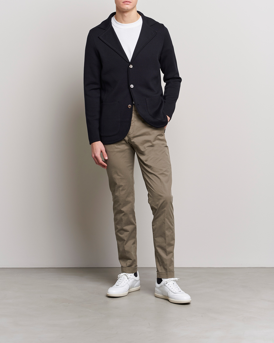 Homme | Blazers | Stenströms | Milano Knitted Merino Blazer Navy