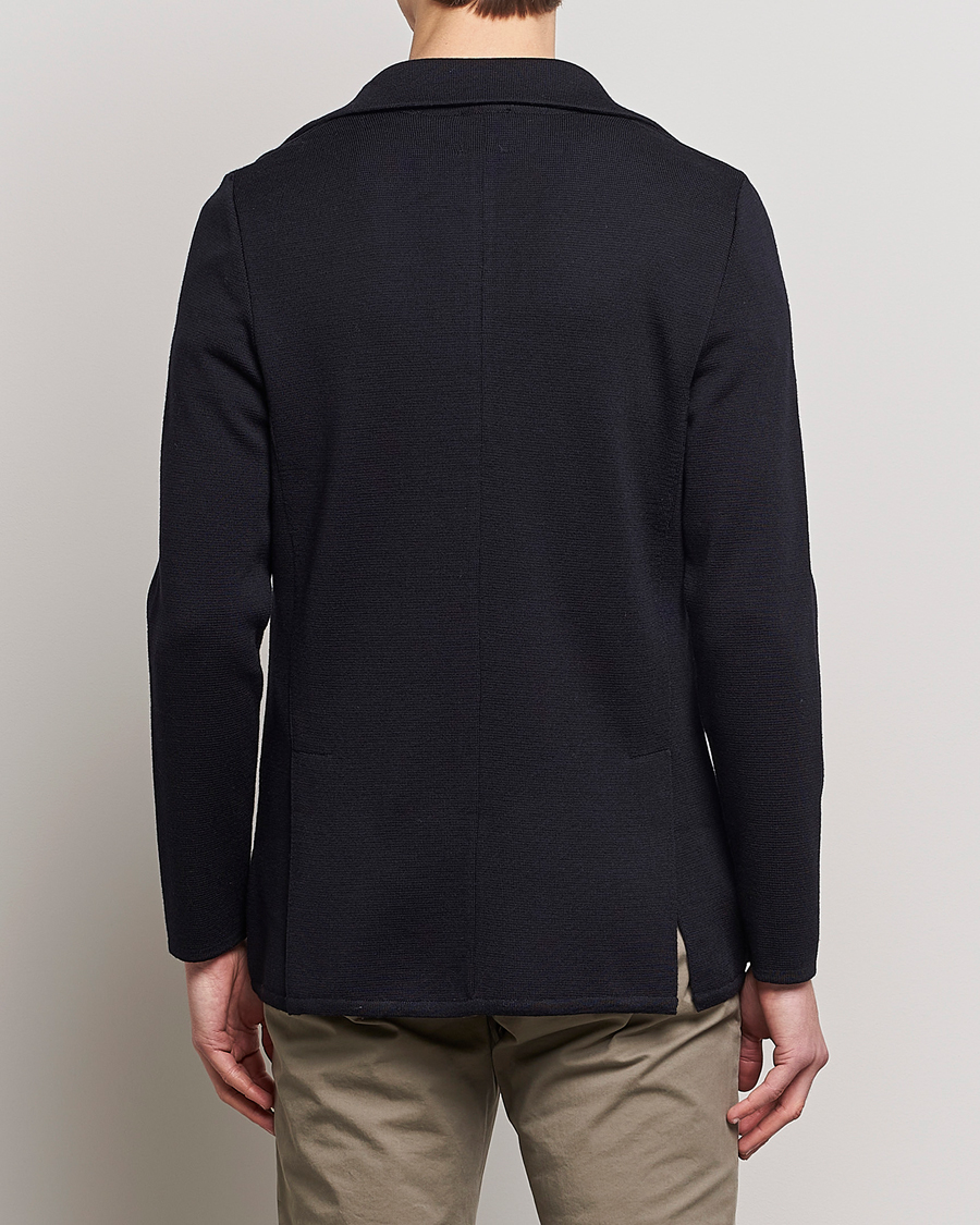 Homme | Blazers | Stenströms | Milano Knitted Merino Blazer Navy