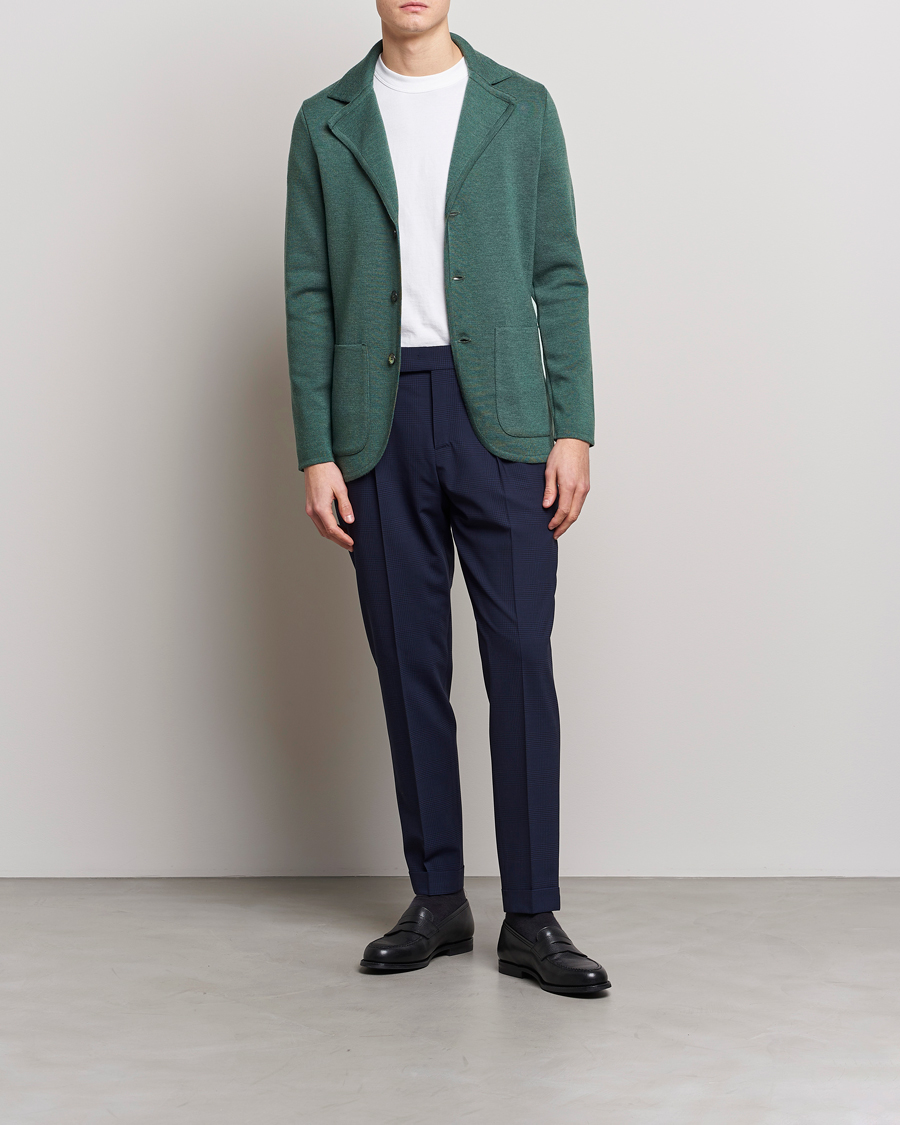 Homme | Blazers | Stenströms | Knitted Merino Blazer Green