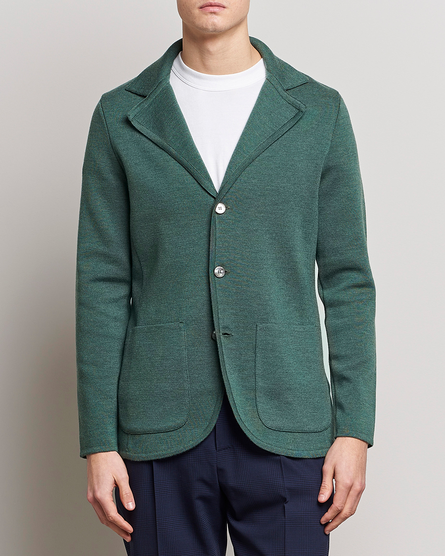 Homme | Blazers | Stenströms | Knitted Merino Blazer Green
