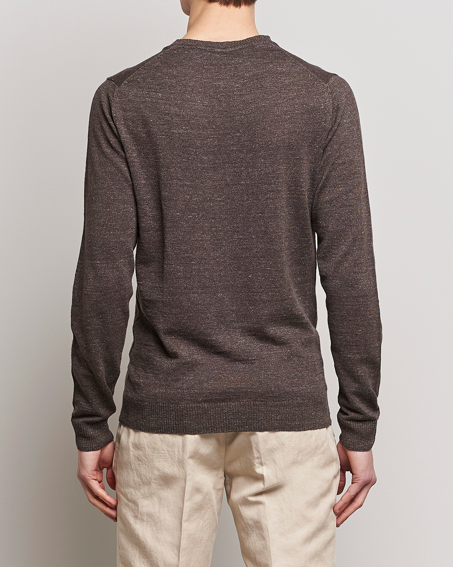 Homme | Pulls Et Tricots | Stenströms | Merino/Linen Crew Neck Brown