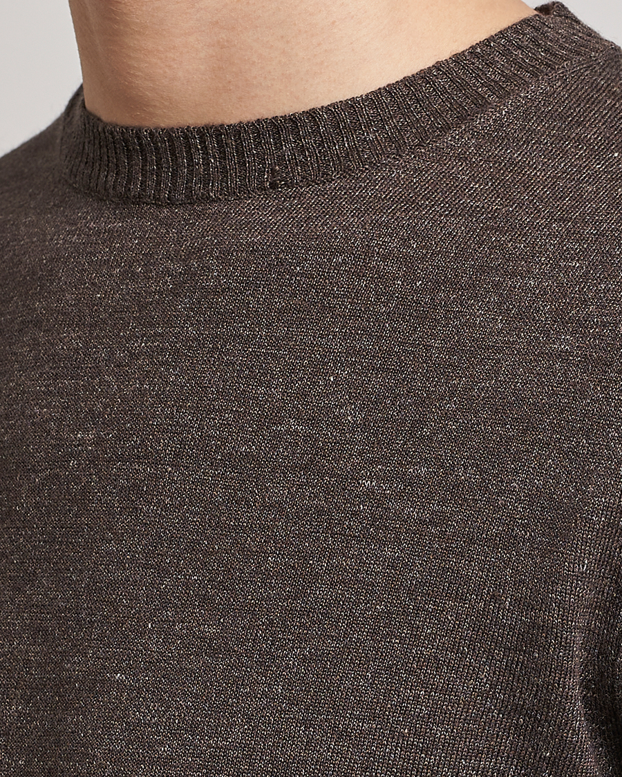 Homme | Pulls Et Tricots | Stenströms | Merino/Linen Crew Neck Brown