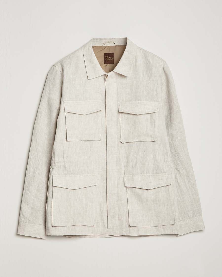 Homme | Manteaux Et Vestes | Stenströms | Linen Field Jacket Beige
