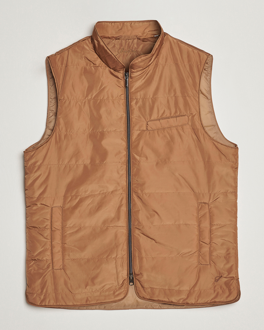 Homme | Gilets | Stenströms | Padded Nylon Vest Brown