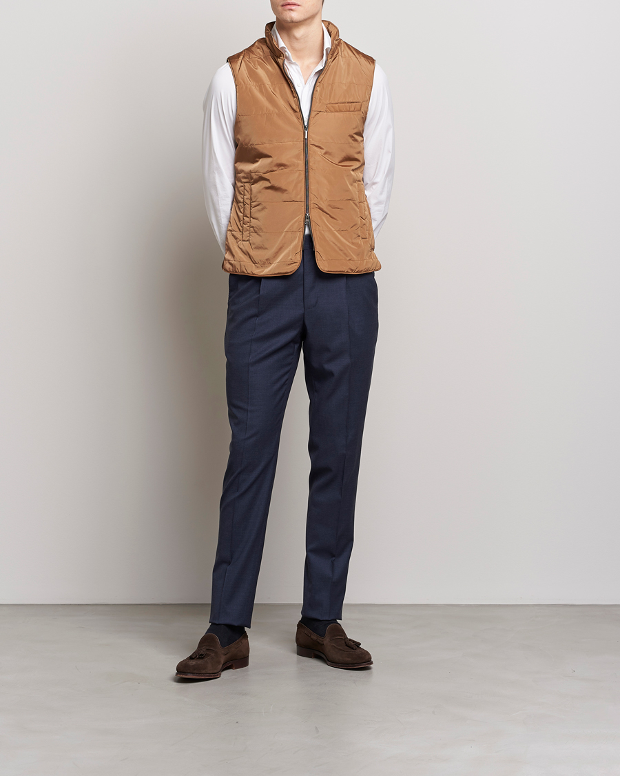 Homme | Gilets | Stenströms | Padded Nylon Vest Brown