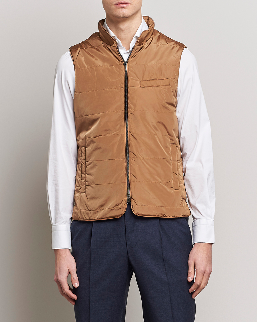 Homme | Gilets | Stenströms | Padded Nylon Vest Brown