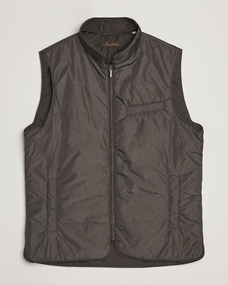 Homme | Gilets | Stenströms | Padded Nylon Vest Dark Green