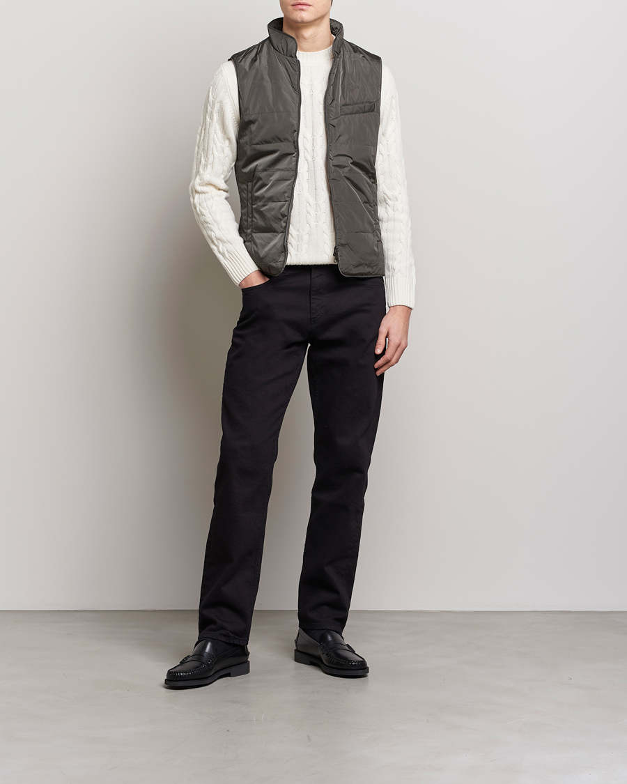Homme | Gilets | Stenströms | Padded Nylon Vest Dark Green