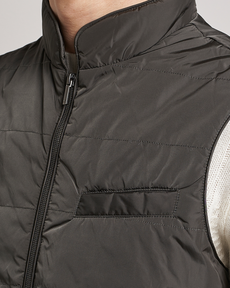 Homme | Gilets | Stenströms | Padded Nylon Vest Dark Green