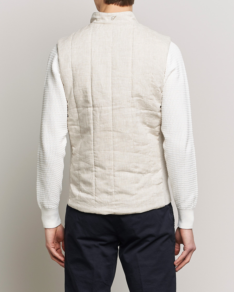 Homme | Gilets | Stenströms | Hybrid Linen/Merino Vest Beige